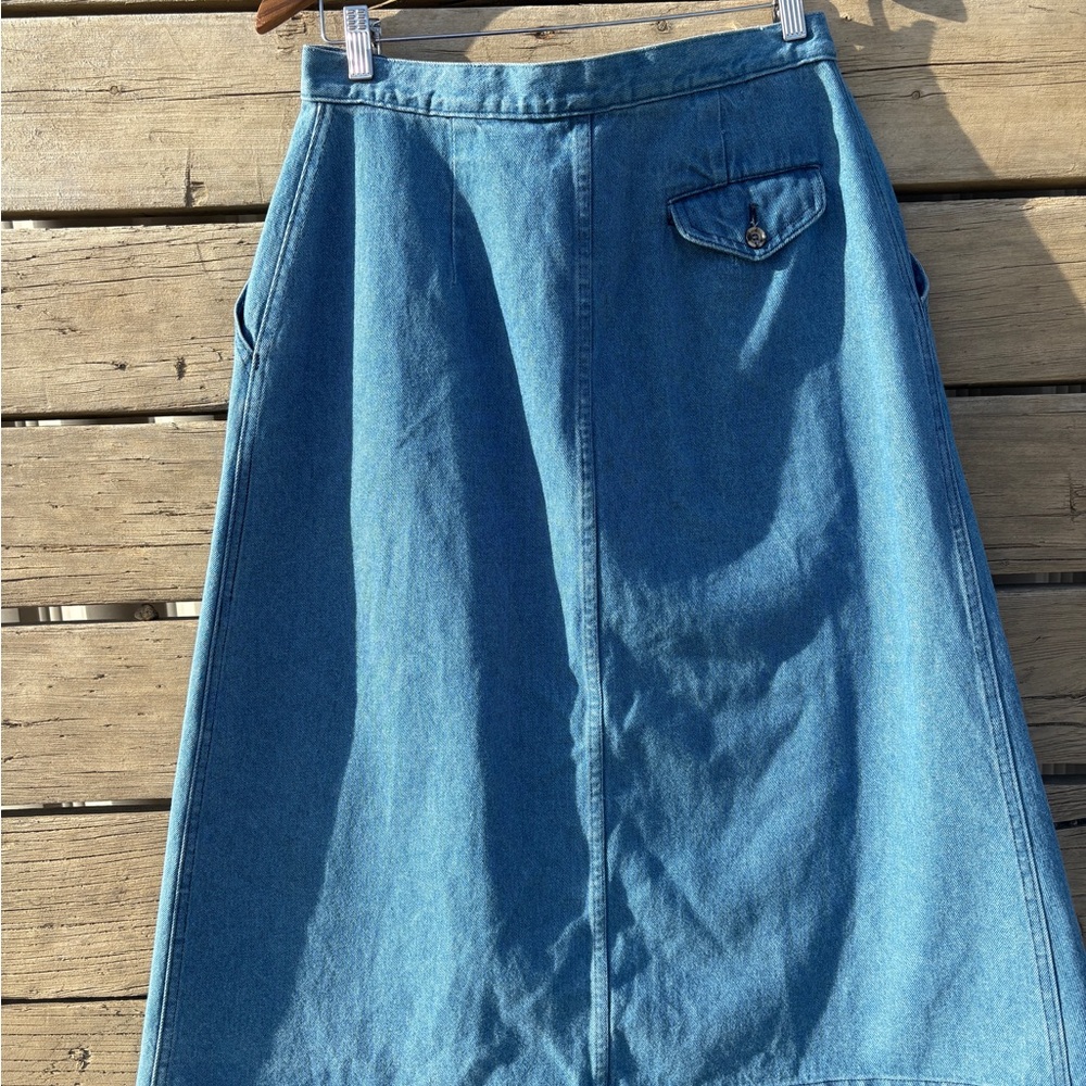 L.L. Bean Classic Blue Midi Skirt - Picture 8 of 9